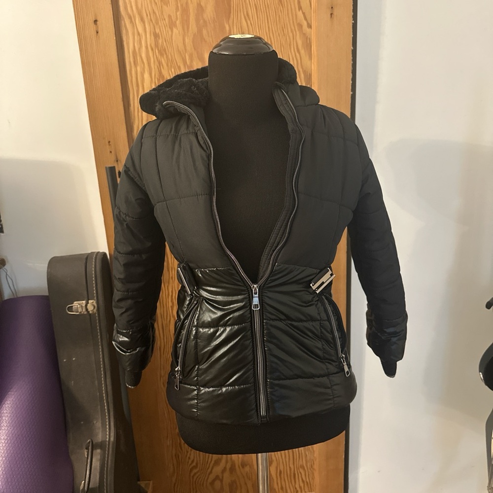 Children's Black Quilted Puffer Jacket